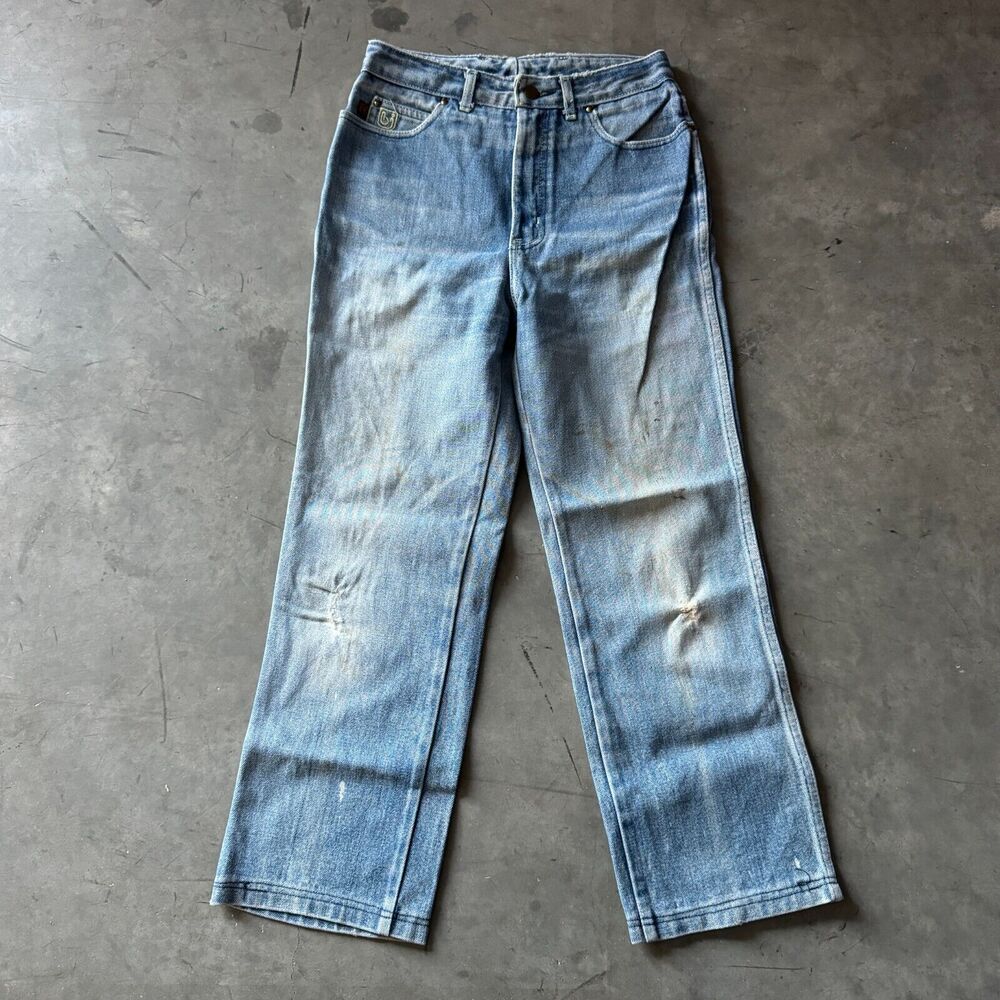 Vintage 70s Bon Jour Hi-Waist Mom Straight Leg Baggy Talon Zip Denim Jeans 26x25